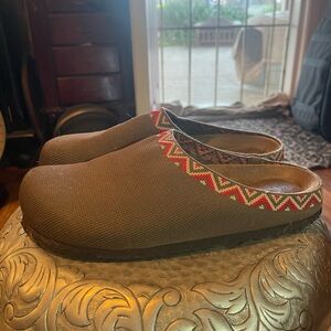 Brown Patterned Women's Mules